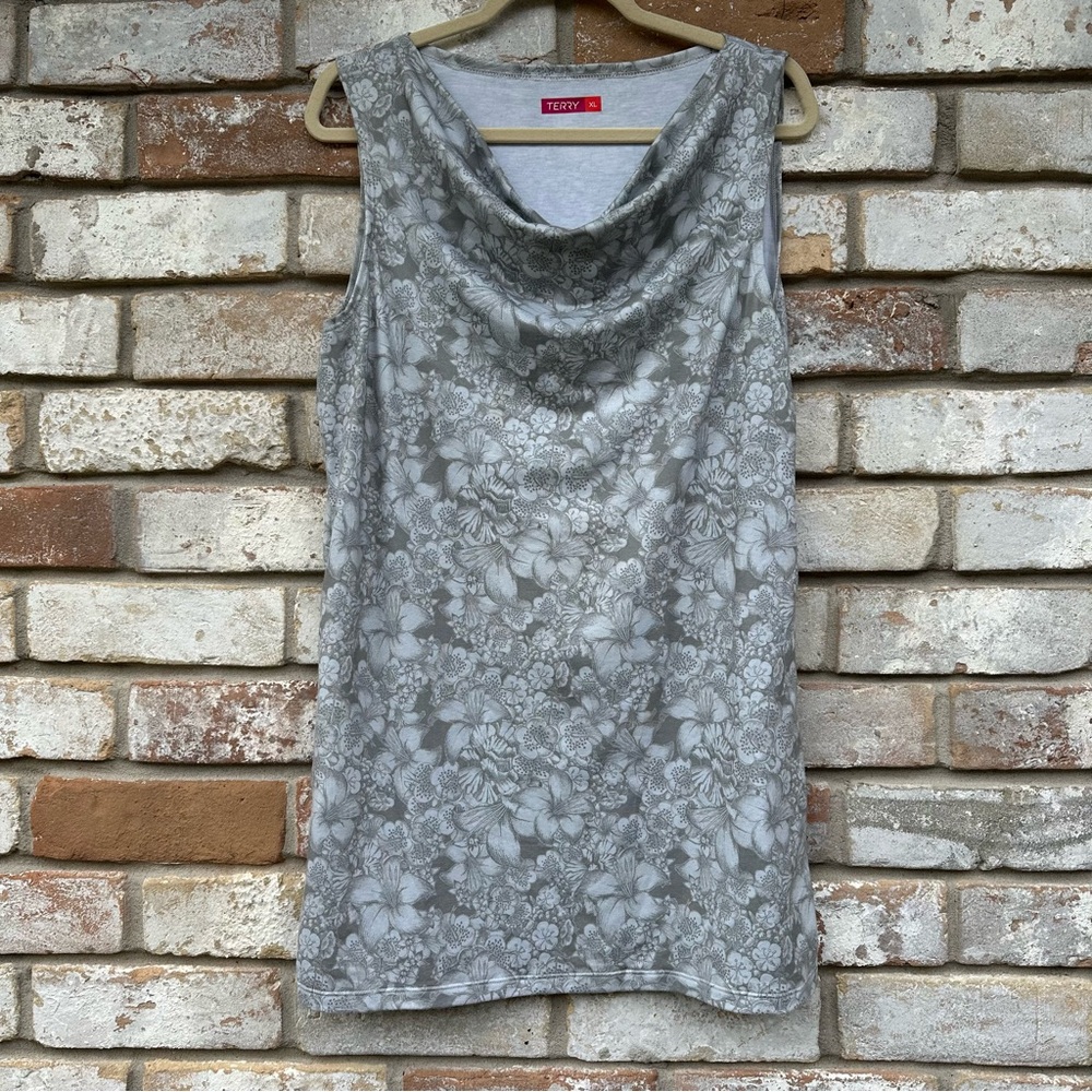 Terry Precision Bicycles for Woman Floral Gray Sleeveless Top Tunic